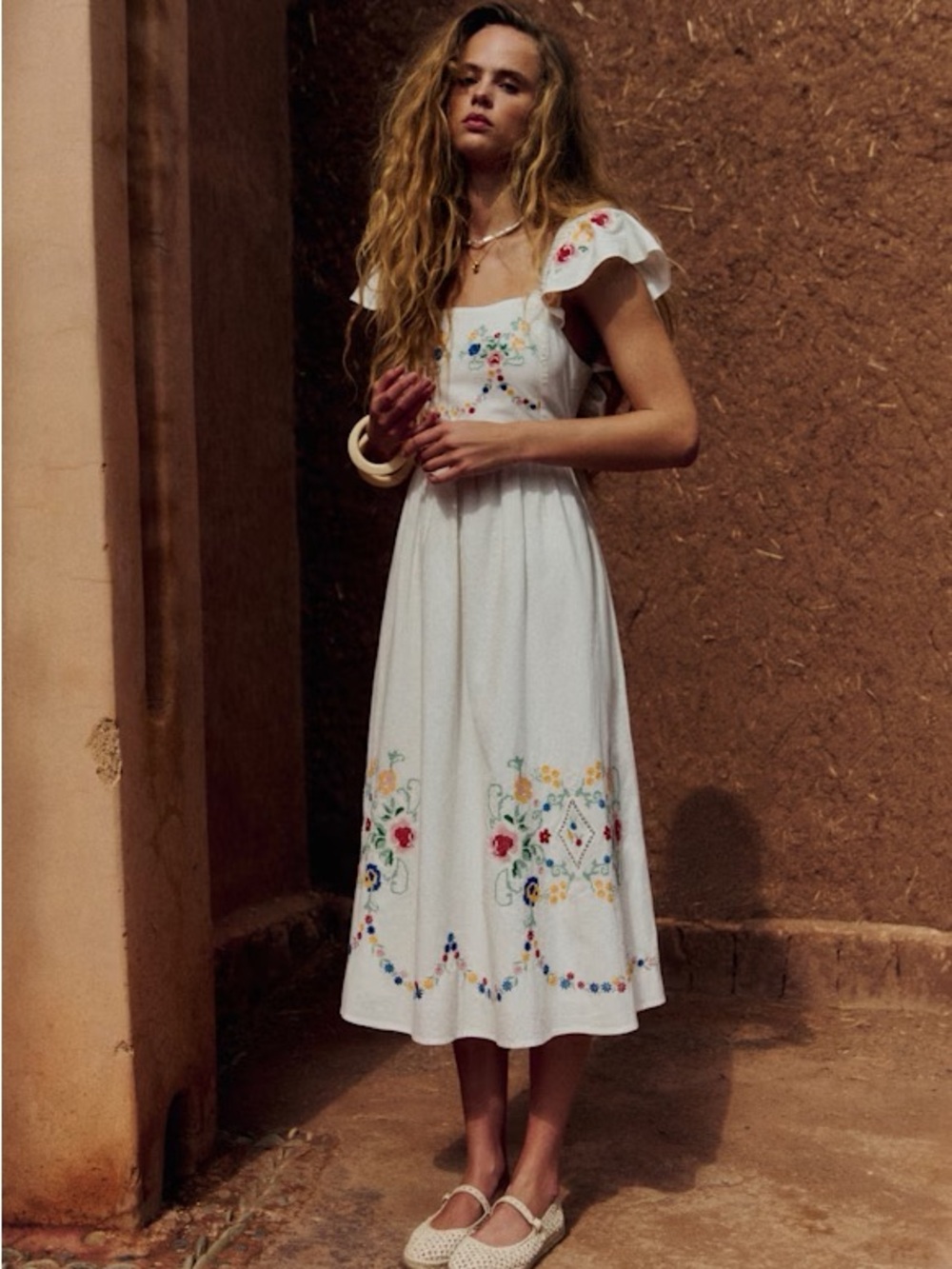 Sezane Melville dress in Spring placed embroidery SOLD OUT ONLINE